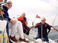 Rett horisont, skjev b�t - idet vi krysser syd for Ven (Tycho Brahes �y i �resund)